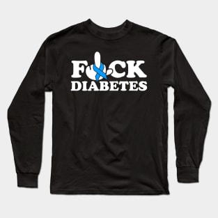 F*ck Diabetes Awareness Blue Ribbon Gift Long Sleeve T-Shirt